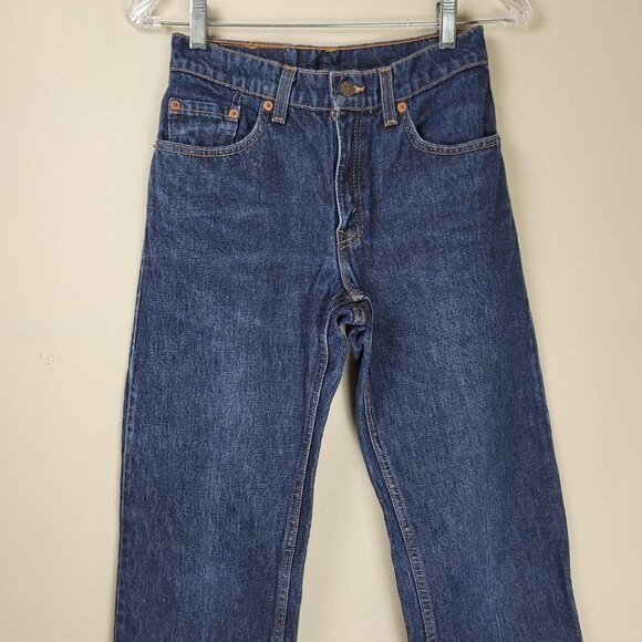 Vintage Levis Womens 555 Low Rise Guy's Fit Blue USA 90s Size 3 Jr - Picture 4 of 14